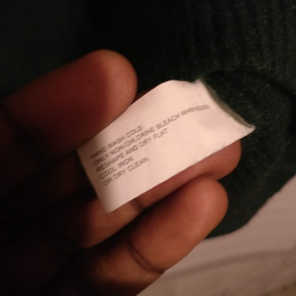 BANANA REPUBLIC Green 100%CASHMERE quarter zip Pullover Sweater w/Measurement XL - Picture 8 of 8